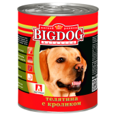 BIG DOG Консервы для собак телятина с кроликом, 850 г