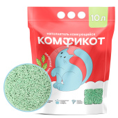 КОМФИКОТ Наполнитель тофу комкующийся зеленый чай, 10 л