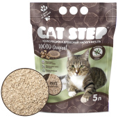Cat Step Наполнитель комкующийся растительный Wood Original, 5 л