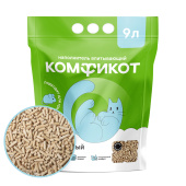 КОМФИКОТ Наполнитель древесный впитывающий, мелкие гранулы, 9 л