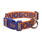 Triol СОЮЗМУЛЬТФИЛЬМ Ошейник нейлоновый "Свобода! Музыка! Любовь!" M, оранжевый, 25*340-490мм
