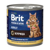 Brit Premium by Nature Консервы с мясом курицы для кошек, 200 г