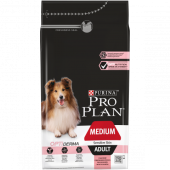 Pro Plan для взрослых собак средних пород с чувствительной кожей с комплексом OPTIDERMA® с лососем и рисом,