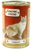 Кошачье счастье Консервы для кошек (говядина) 410 г