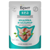 БРИТ КЕА Пауч для взрослых кошек, Индейка и Кальмар в желе, 75 г