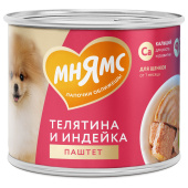 Мнямс Влажный корм На каждый день Паштет из телятины и индейки для щенков «ПРАВИЛЬНОЕ РАЗВИТИЕ» 200 г