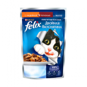 FELIX Двойной вкус Пауч для кошек Индейка и Печень, 75 г