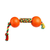 Doglike Dental Knot Гантель канатная малая (жёлтый-зелёный-красный)