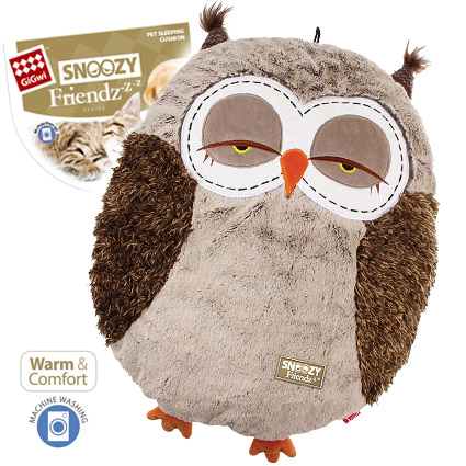 GiGwi Лежанка для кошек и небольших собак Сова 52см, серия SNOOZY FRIENDZ