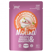 Molina Пауч для взрослых кошек Цыпленок и кальмар в желе, 70 г