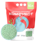 КОМФИКОТ  Наполнитель тофу комкующийся зеленый чай, 10 л