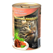 Ночной охотник Консервы для кошек, мясные кусочки в креветочном желе, 400 г