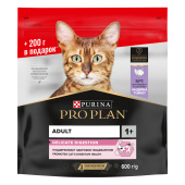 Pro Plan Delicate сухой корм для кошек с чувствительным пищеварением с индейкой 400+200 г