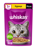 Whiskas Влажный корм для кошек курица в желе, 75 г