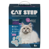 Cat Step Наполнитель комкующийся минеральный Compact Carbon Power Plus, 6 л
