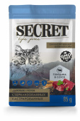 Secret Life Forse Влажный корм для стерилизованных кошек и кастрированных котов кусочки в соусе с говядиной, 85 г