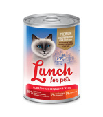 Lunch For Pets Консервы для кошек Говядина с сердцем в желе, 400 г