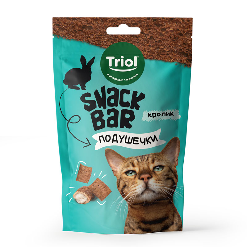 Triol Лакомство для кошек "Мини-подушечки с начинкой из кролика", 30г, серия SNACK BAR
