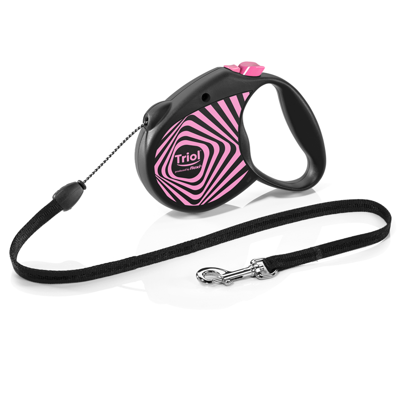 Triol Flexi Поводок-рулетка для собак Flexi Life Geometry Pink S 5м до 12кг, трос