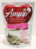 Амурр Влажный корм для кошек в соусе с кроликом, 100 г