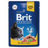 Brit Premium Пауч для взрослых кошек лосось и форель, 85 г
