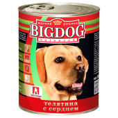 BIG DOG Консервы для собак телятина с сердцем, 850 г