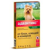 Bayer Адвантикс Капли против клещей и блох для собак весом до 4 кг, 4 пипетки