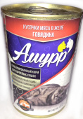 Амурр Консервы для взрослых кошек мясное ассорти в желе говядина, 415 г
