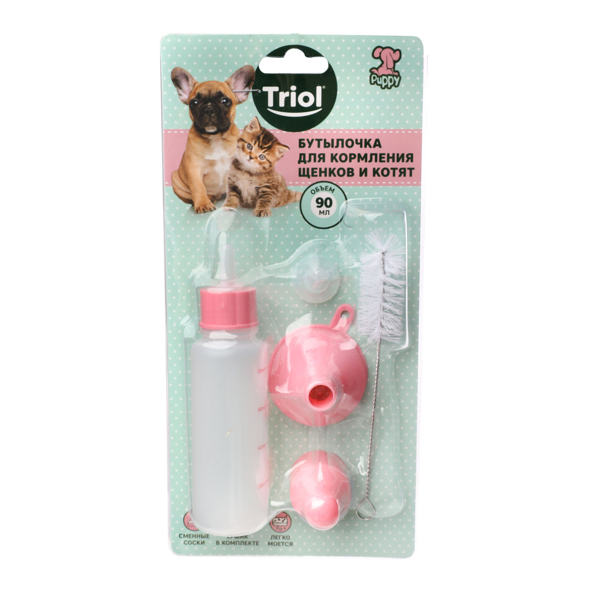 Triol PUPPY Бутылочка для кормления щенков и котят "Крошка", 90мл