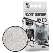 Cat Step Наполнитель комкующийся минеральный Compact White Carbon, 10 л