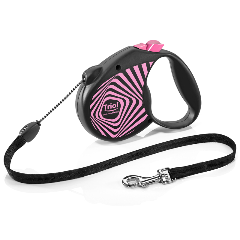 Triol Flexi Поводок-рулетка для собак Flexi Life Geometry Pink M 5м до 20кг, трос