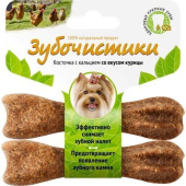 Деревенские лакомства Зубочистики Косточка жевательная для собак мелких пород до 10 кг Курица набор 2*16 г