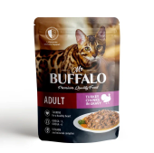Mr.Buffalo Влажный корм ADULT SENSITIVE для взрослых котов и кошек с чувствительным пищеварением, индейка в соусе, 85 г