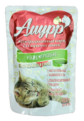 Амурр Влажный корм для кошек в соусе с уткой и морковью, 100 г