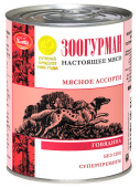 Зоогурман Мясное ассорти, консервы для собак, с говядиной, 750 г
