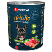 Зоогурман Holistic, консервы для собак, Цыпленок с горошком и шпинатом, 350 г