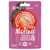 Molina Пауч для кошек Цыпленок и Лосось в желе, 70 г