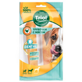 Triol Трубочки жевательные с мясом курицы, 12,5см (уп.2шт.), серия DENTAL