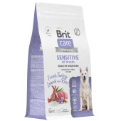 Brit Care Superpremium Dog Adult Sensitive с индейкой, ягненком и рисом для взрослых собак всех пород, Чувствительное пищеварение
