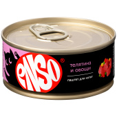ENSO консервы для котят, паштет с телятиной и овощами, банка 100 г