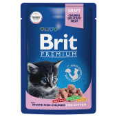 Brit Premium Пауч для котят белая рыба в соусе, 85 г