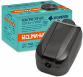 Homefish Компрессор Homefish 602 одноканальный с регулировкой для аквариума 50-300л, 2л/мин 2,5 Вт