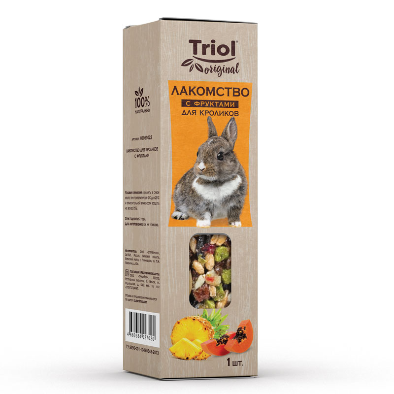 Triol Лакомство для кроликов с фруктами, 110г, Original