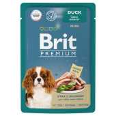 Brit Premium Пауч утка с яблоком в соусе для взрослых собак мини-пород, 85 г