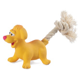Triol Игрушка MINI DOGS для собак мелких пород из латекса "Собачка с веревкой", 85/180 мм