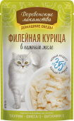 Деревенские лакомства Пауч для кошек Филейная курица в нежном желе, 70 г