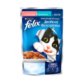 FELIX Двойной вкус Пауч для кошек Лосось и Форель, 75 г