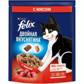 FELIX Сухой корм для кошек Двойная вкуснятина, с мясом, 200 г