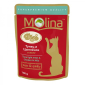 Molina консервы для кошек (тунец, цыпленок в желе), 100 г