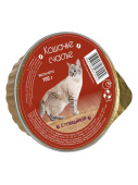 Кошачье счастье Консервы для кошек С говядиной, 100 г